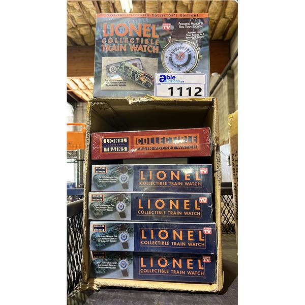 *NEW IN BOX* (6) 1998 LIONEL COLLECTOR'S TRAIN POCKET WATCH WITH MOTION