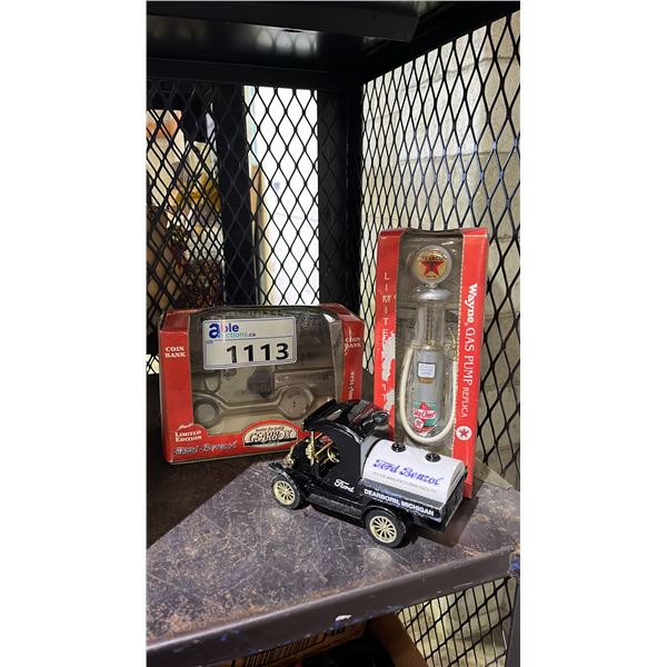 GEARBOX TOY LIMITED EDITION FORD BENZOL WITH GAS PUMP REPLICA
