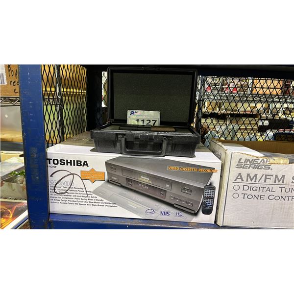 TOSHIBA W-40 VIDEO CASSETTE RECORDER WITH REMOTE AND VINTAGE CAD MICROPHONE