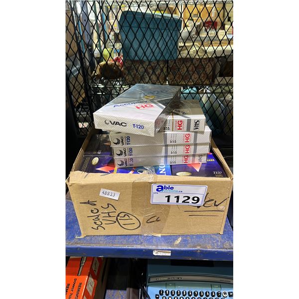 *NEW* BOX OF ASSORTED BLACK VHS VIDEO CASSETTE TAPES