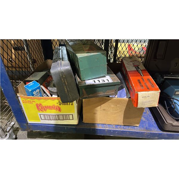 ASSORTED ITEMS INCLUDING REMINGTON POWER HAMMER, TOOL BOX, CUTTING DISK AND MORE