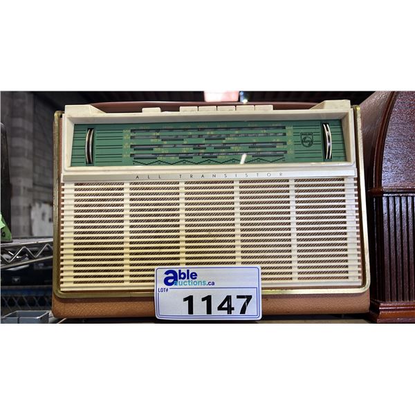 VINTAGE PHILLIPS PORTABLE ALL TRANSISTOR RADIO