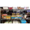 Image 1 : SHELF LOT OF ASSORTED ITEMS INCL, VINTAGE COLLECTABLE TIN BOXES, CRAYOLA COLLECTORS COLORS AND MORE