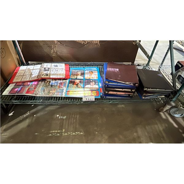 SHELF OF ASSORTED ELVIS PRESLEY COLLECTABLE ITEMS INCL. CARDS, CALENDARS AND MORE