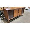 Image 1 : VINTAGE WOODEN STEREO CONSOLE WITH A BUILT-IN RECORD PLAYER AND RECEIVER 4FT 7INCH WIDE X 1FT 6INCH