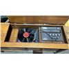 Image 3 : VINTAGE WOODEN STEREO CONSOLE WITH A BUILT-IN RECORD PLAYER AND RECEIVER 4FT 7INCH WIDE X 1FT 6INCH