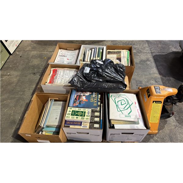 PALLET OF ASSORTED VINTAGE BOOKS & NEWSPAPERS