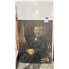 Image 1 : LARGE VINTAGE PAINT ON STRETCHED CANVAS PORTRAIT *CANVAS HAS SOME TEARS* 45" X 34"