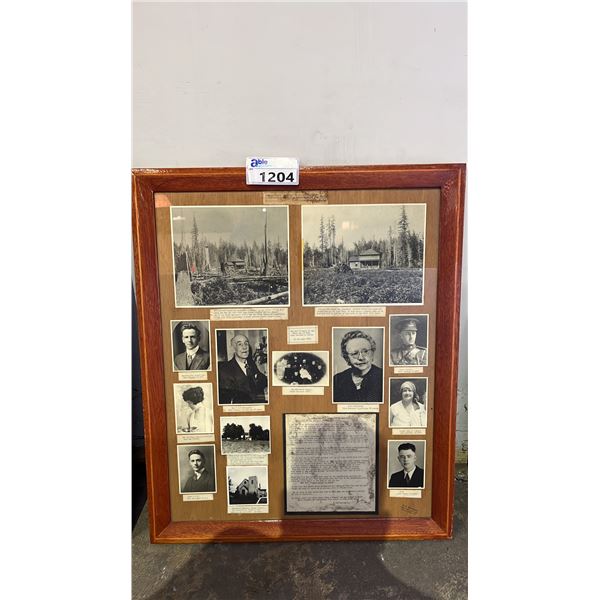 FRAMED INFORMATIONAL DISPLAY: THE PIONEER HISTORY OF THE WHITESIDE HOMESTEAD, THE CORNER OF THE OLD