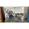 Image 1 : VINTAGE FRAMED BLACK & WHITE PHOTOGRAPHIC RODEO PRINT: APPROX. 24.5" X 20.5"