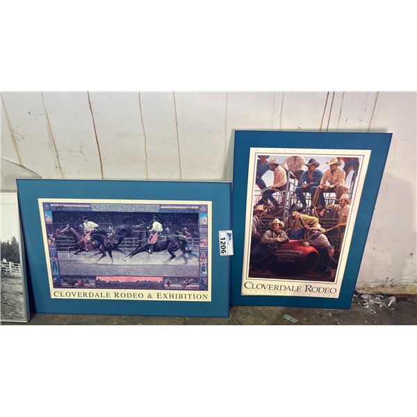 (2) UNFRAMED VINTAGE 1997 & 1992CLOVERDALE RODEO & EXHIBITION PRINTS: LARGER IS APPROX. 31.5" X 22"