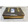 Image 2 : ANTIQUE LEATHER-BOUND GILDED PHOTO ALBUM WITH PHOTOS: SIDE LATCH IS MISSING
