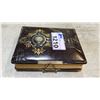 Image 2 : ANTIQUE LEATHER-BOUND GILDED PHOTO ALBUM WITH SIDE LATCH: CONTAINS PHOTOS: