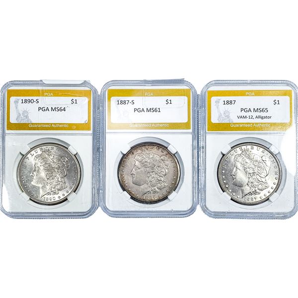 [3] 1887-1890 Morgan Silver Dollar PGA