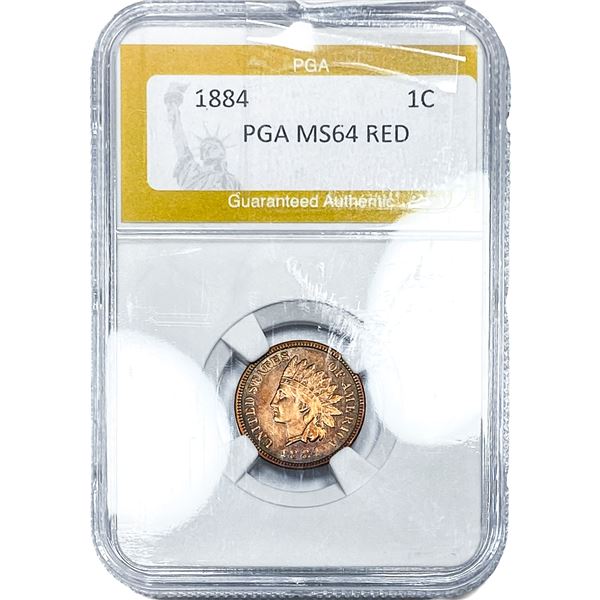 1884 Indian Head Cent PGA MS64 Red