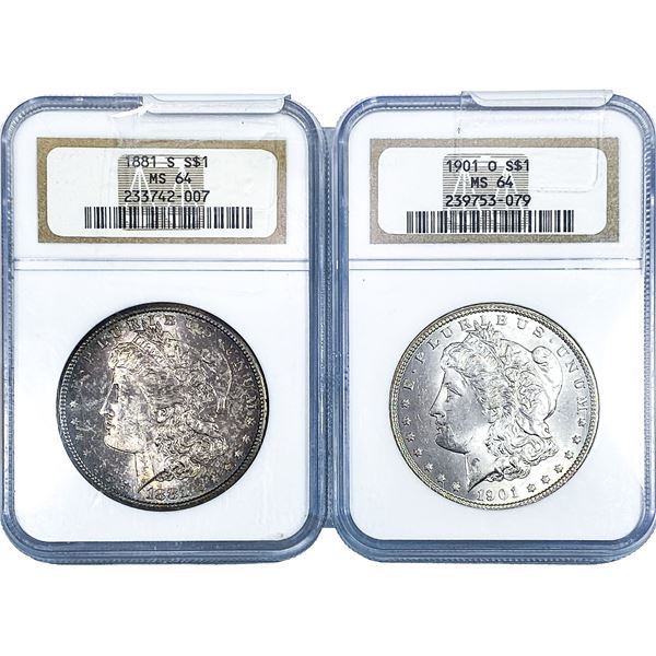 [2] 1881-1901 Morgan Silver Dollar NGC MS64