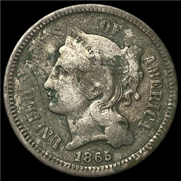 1865 Nickel Three-Cent Piece LIGHTLY  CIRCULATED