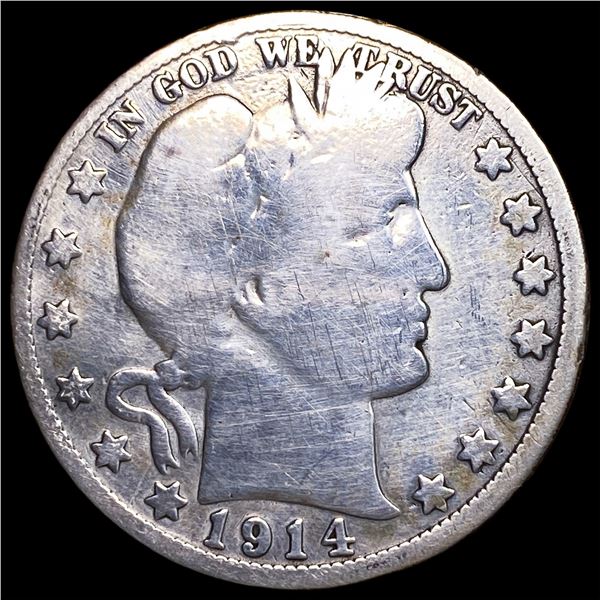 1914 Silver Barber Half Dollar LIGHTLY  CIRCULATED