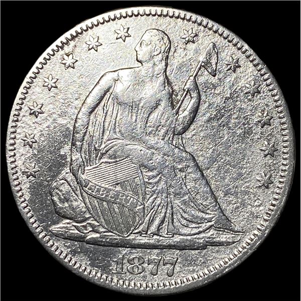 1877 Silver Seated Liberty Half Dollar HIGH  GRADE