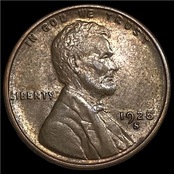 1928-S Lincoln Wheat Cent CHOICE AU