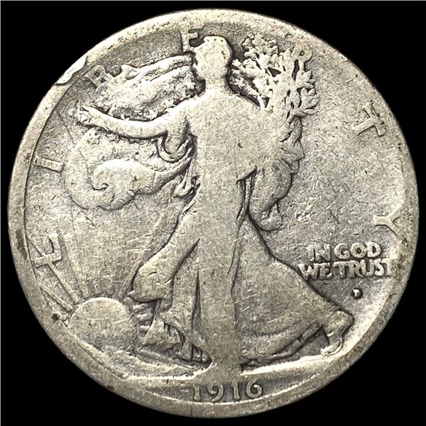 1916-D Walking Liberty Half Dollar NICELY  CIRCULATED