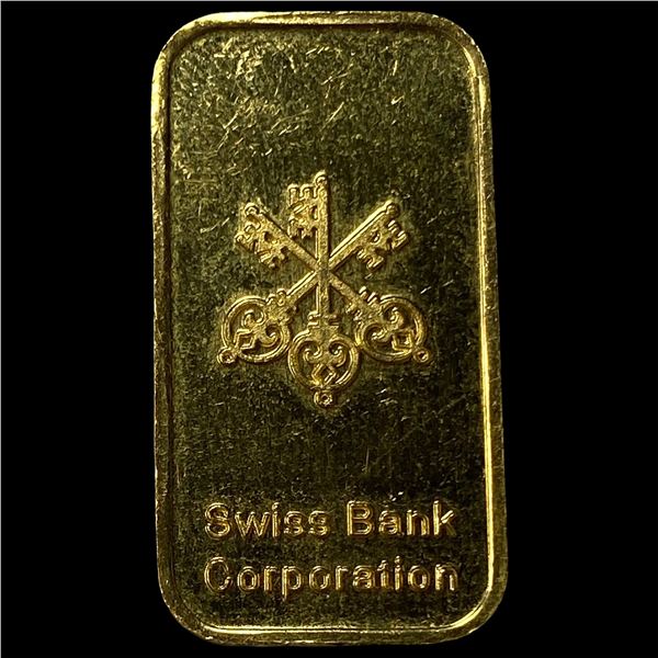 Swiss Bank Corporation 1/3oz .9999 Gold Bar  HIGH GRADE