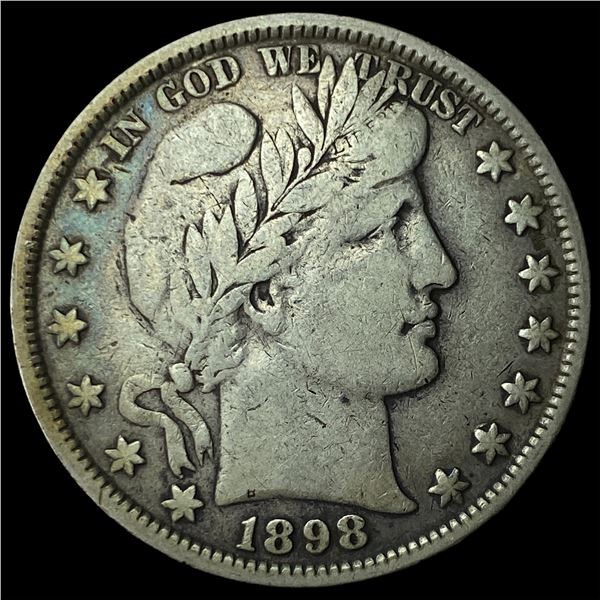 1898 Silver Barber Half Dollar LIGHTLY  CIRCULATED