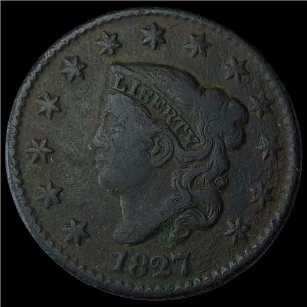 1827 Coronet Head Large Cent LIGHTLY  CIRCULATED
