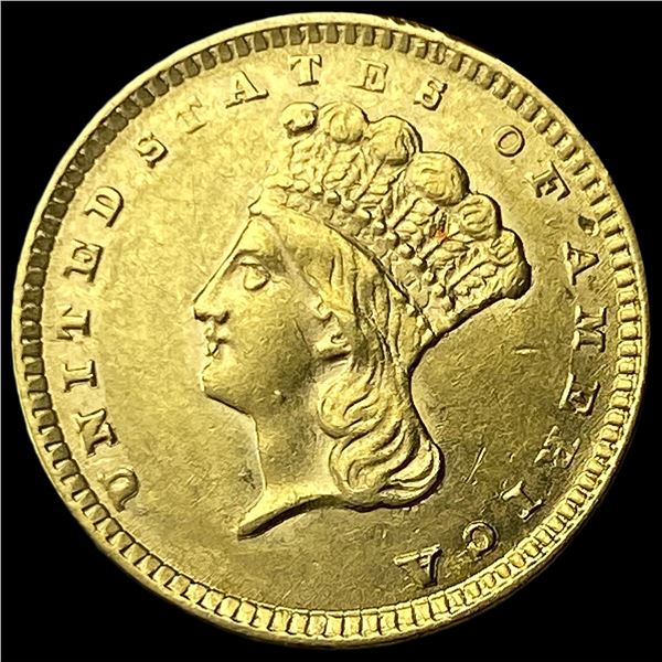 1857 Gold $1 Indian Princess Head Type 3  UNCIRCULATED