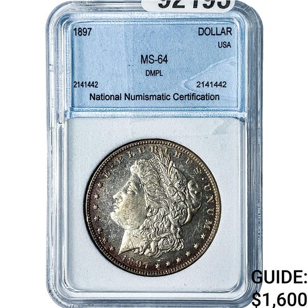 1897 Morgan Silver Dollar NNC MS64 DMPL