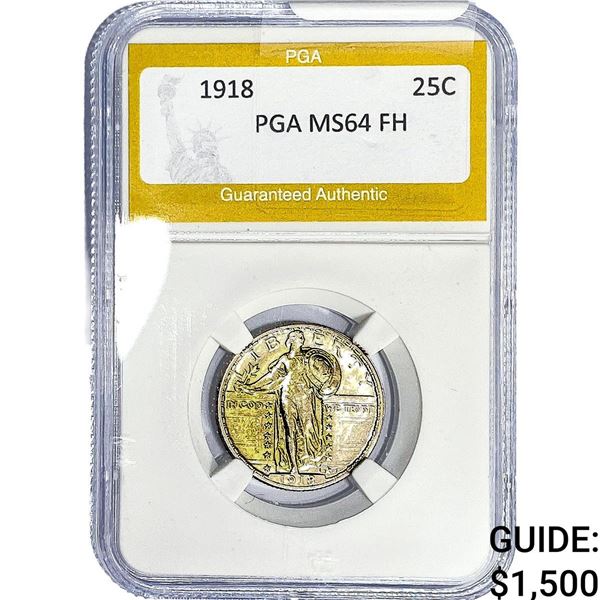 1918 Standing Liberty Quarter PGA MS64 FH