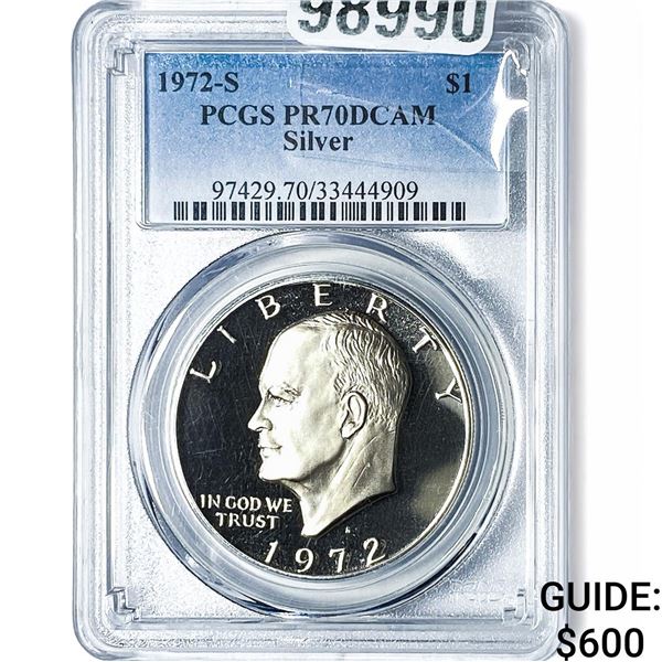 1972-S Eisenhower Dollar PCGS PR70 DCAM Silver