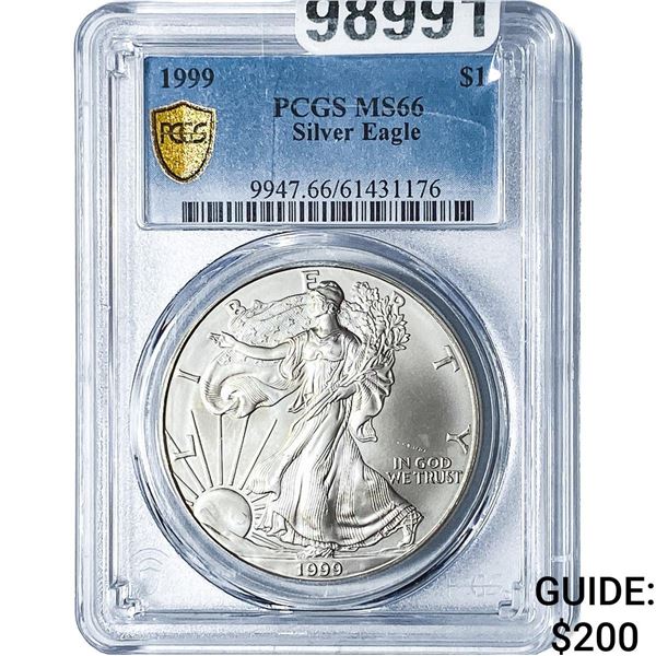 1999 Silver Eagle PCGS MS66