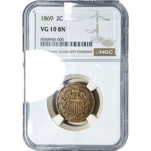 1869 Two Cent Piece NGC CG10 BN