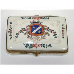 Antique Porcelain Jewelry Box Hand Painted