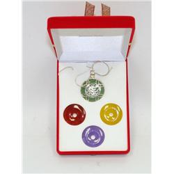 4 Different Color Of Jade Exchangeable Necklace