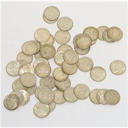 Lot of 50 Roosevelt Dimes from 1960-'65