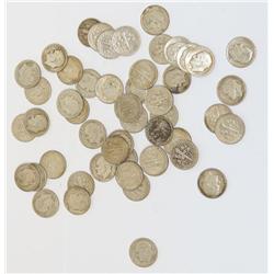 Lot of 50 Roosevelt Dimes from 1950's