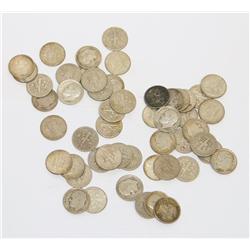 Lot of 51 Roosevelt Dimes from 1950's