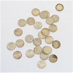 Lot of 27 Roosevelt Silver Dimes from 1960-'65