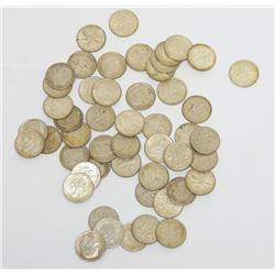 Lot of 50 Roosevelt Dimes from 1960-'65