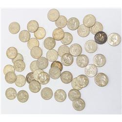 Lot of 50 Washington Silver Quarters from 1960's