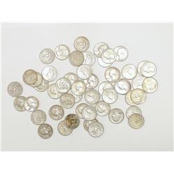 Lot of 50 Washington Silver Quarters from 1960's