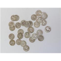 Lot of 31 Washington Silver Quarters from 1930's