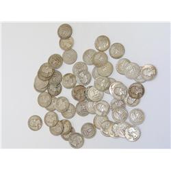 Lot of 50 Washington Silver Quarters from 1950's