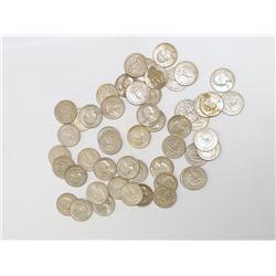 Lot of 50 Washington Silver Quarters from 1960's