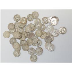Lot of 50 Washington Silver Quarters from 1950's