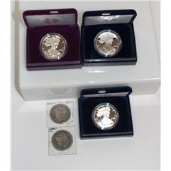 PROOF Silver Eagles and Two Carson City Dollars