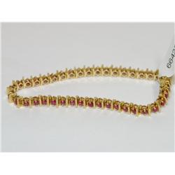 AAA Burmese Ruby Rail Road Design Ladies Bracelet