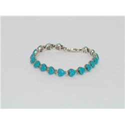Blue Turquoise Heart Shape Ladies Bracelet